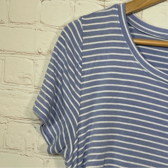 Hollister Must-Have Collection Shirt Women's Medium Round Neck Striped Blue - Picture 4 of 8